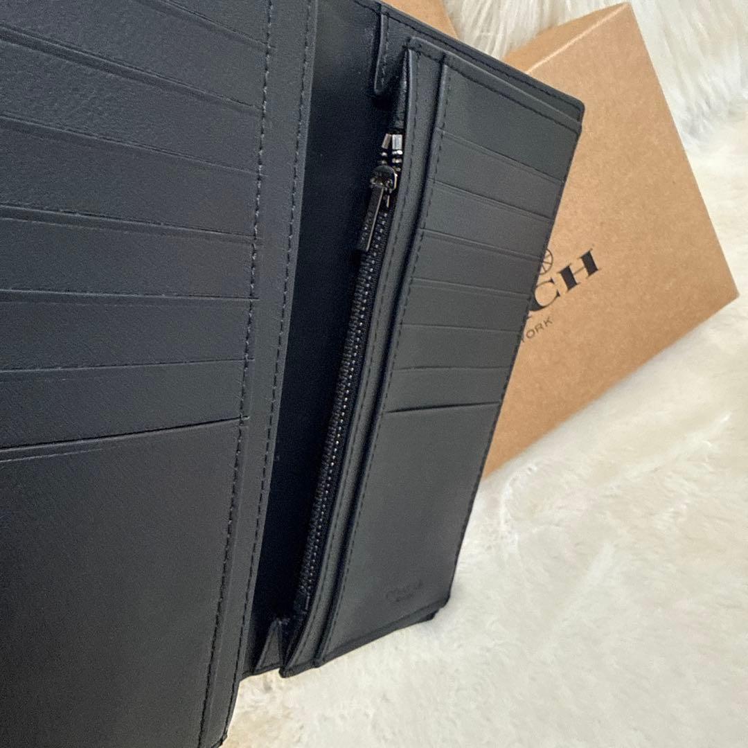 COACH ブラックレザー メンズ財布アウトレット