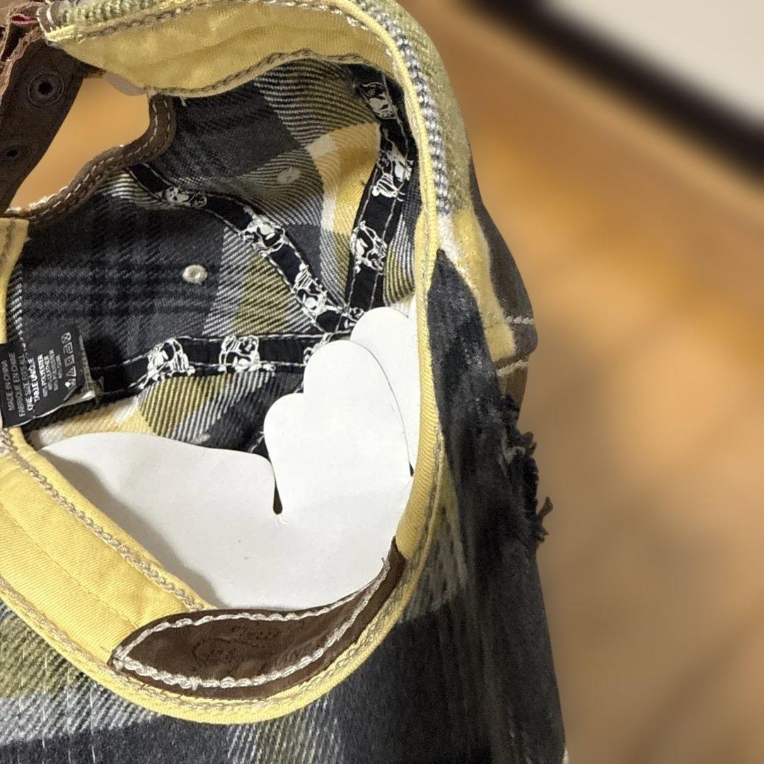 トゥルーレリジョン　キャップ ブラウン チェック