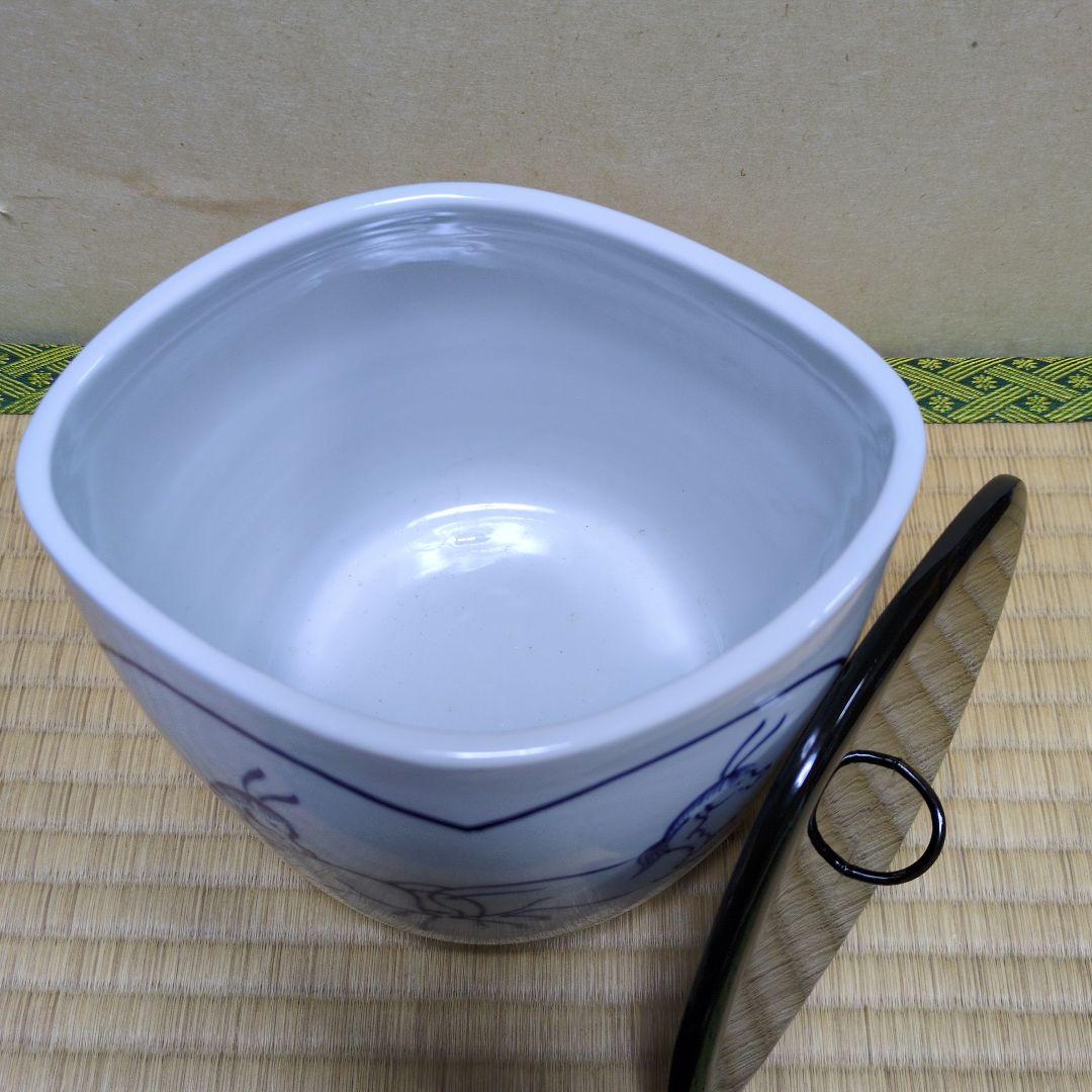 く*ん様 茶道具「染付　菱馬水指」　 平安　富田静山　造