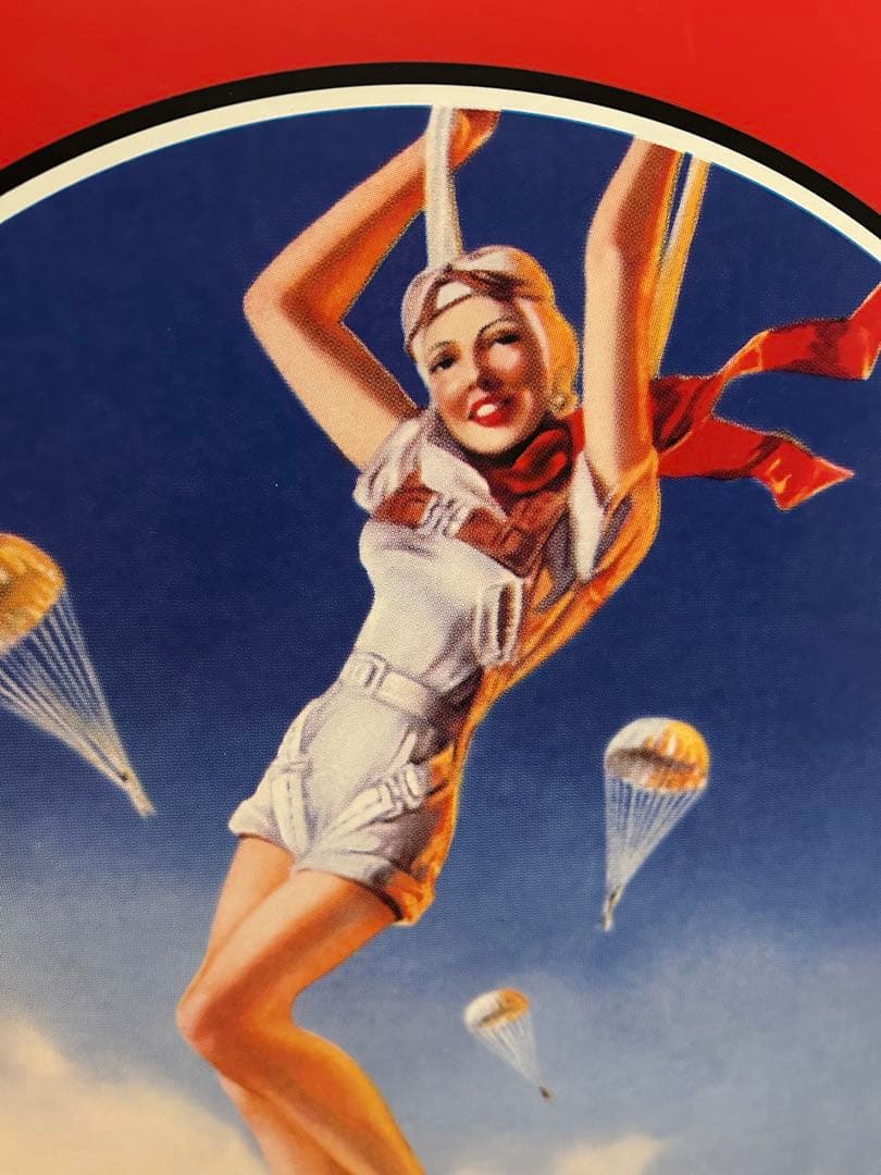 90s キャメル メタルサイン パラシュートガール 看板