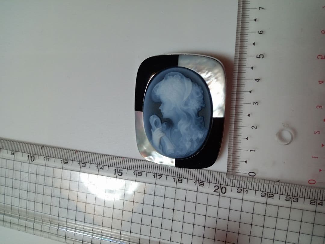 瑪瑙カメオ　K18WG