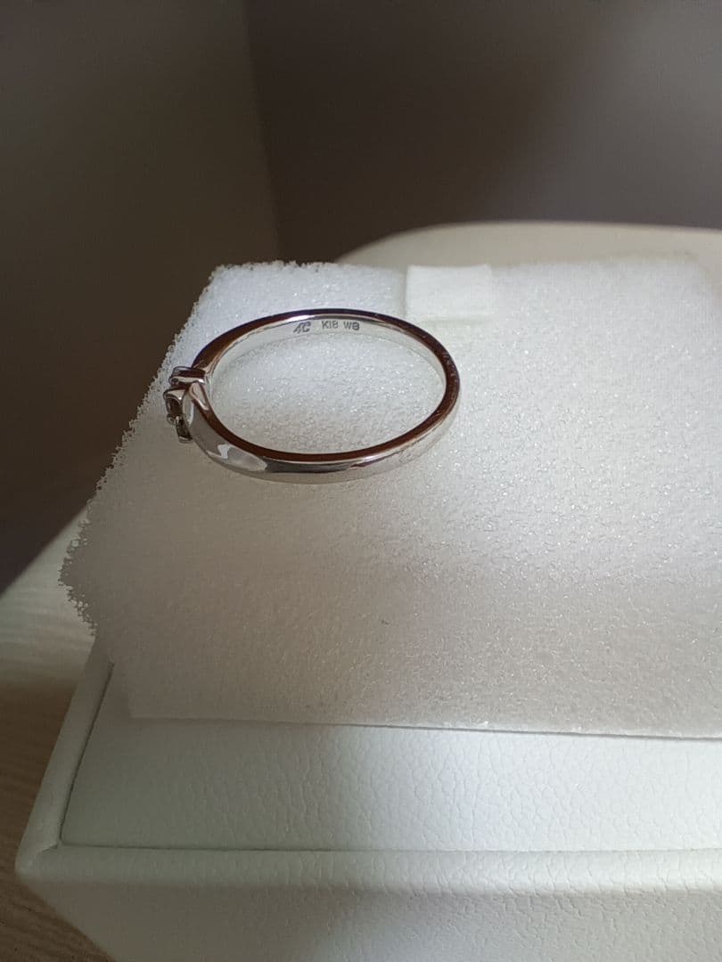 4℃　ヨンドシー　K18　ホワイトゴールド　ダイヤモンド　リング　8号　美品