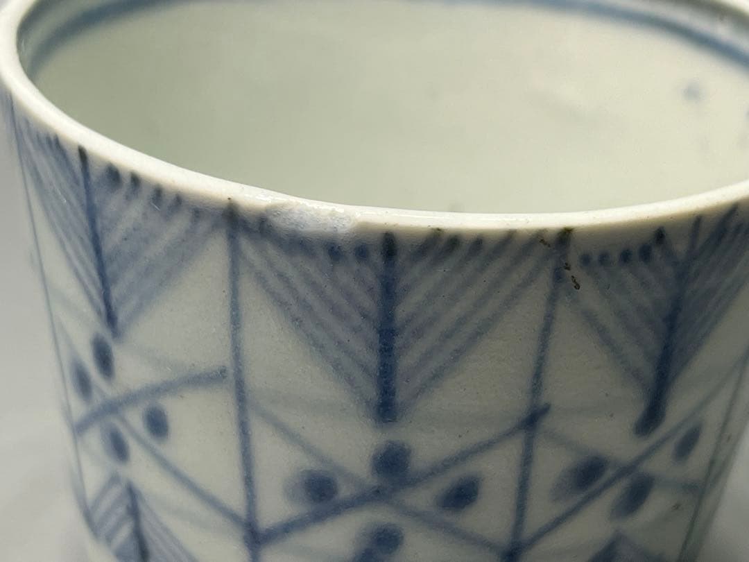 江戸後期　染付　そば猪口　5客　民芸