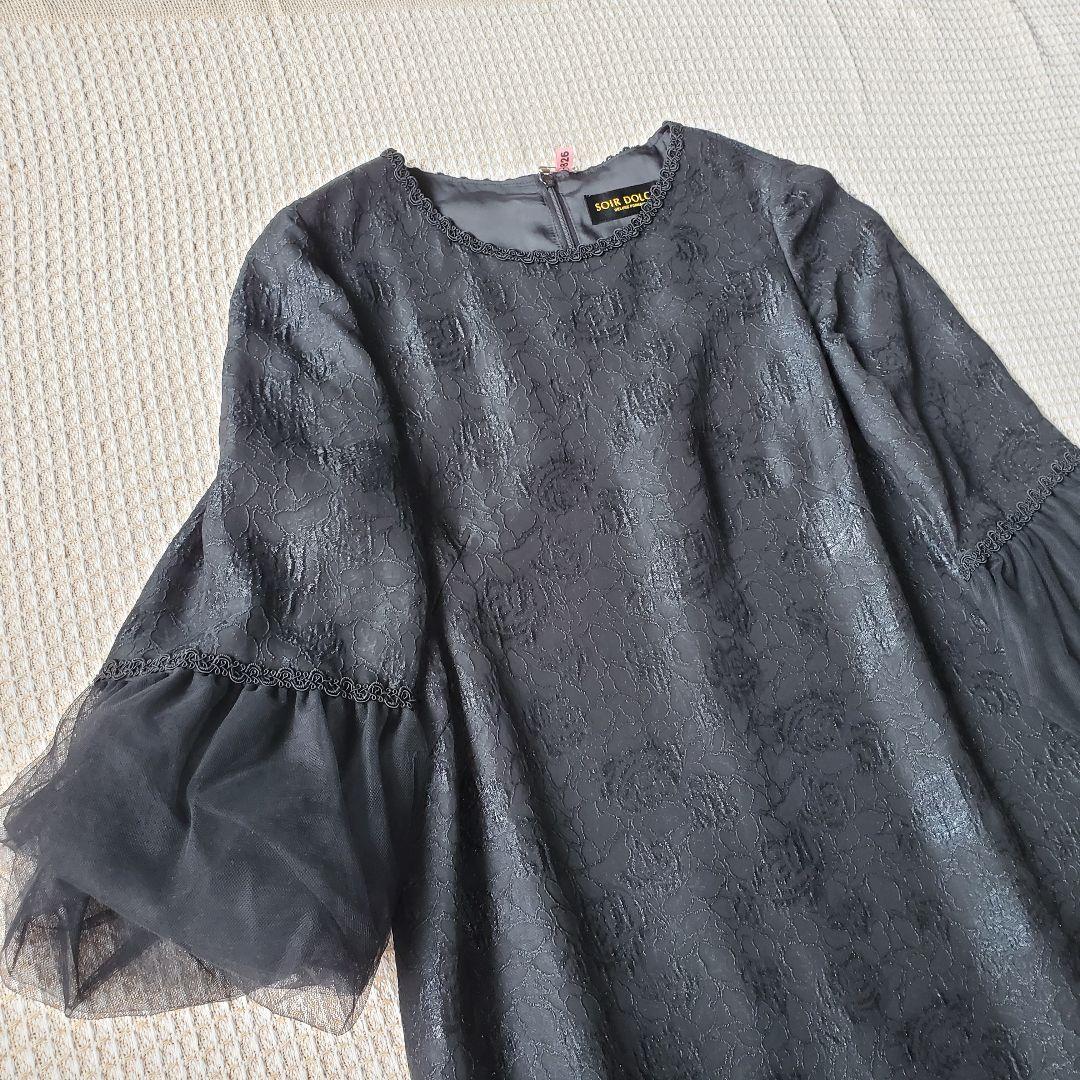 SOIR DOLCE フォーマル ドレスワンピース チュール 花柄 ブラック