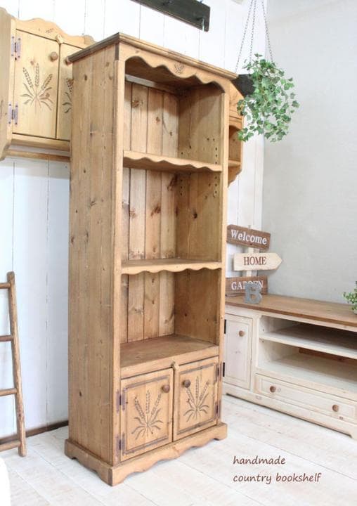ハンドメイド　麦穂のブックシェルフ　本棚
