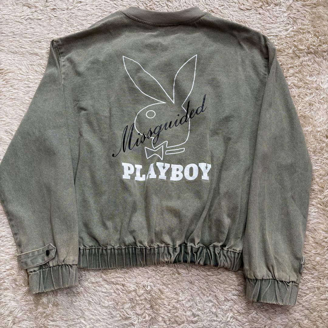 Missguided x Playboy セージ　ヴィンテージロゴ　ジャケット