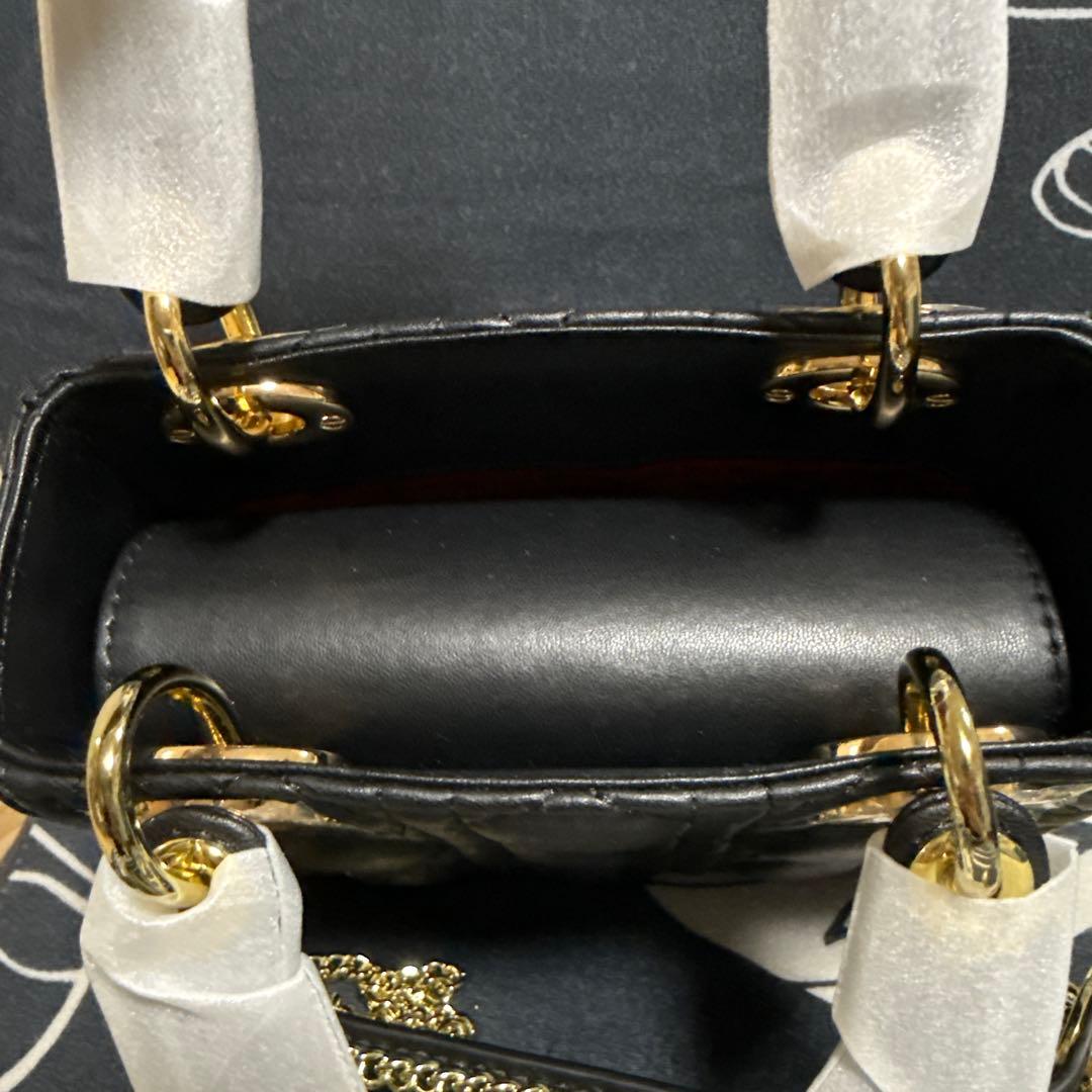 ブラック キルティング ハンドバッグ