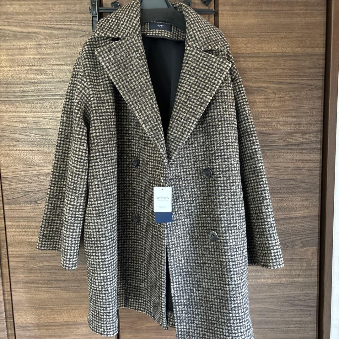 SHIPS チェックピーコート