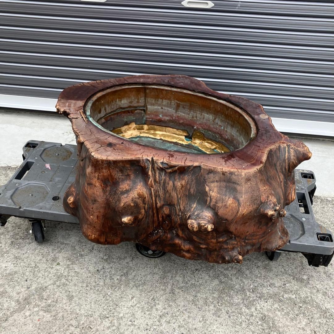 昭和レトロ 古家具 天然木製 長火鉢 大型火鉢 囲炉裏 古民家 古道具ビンテージ