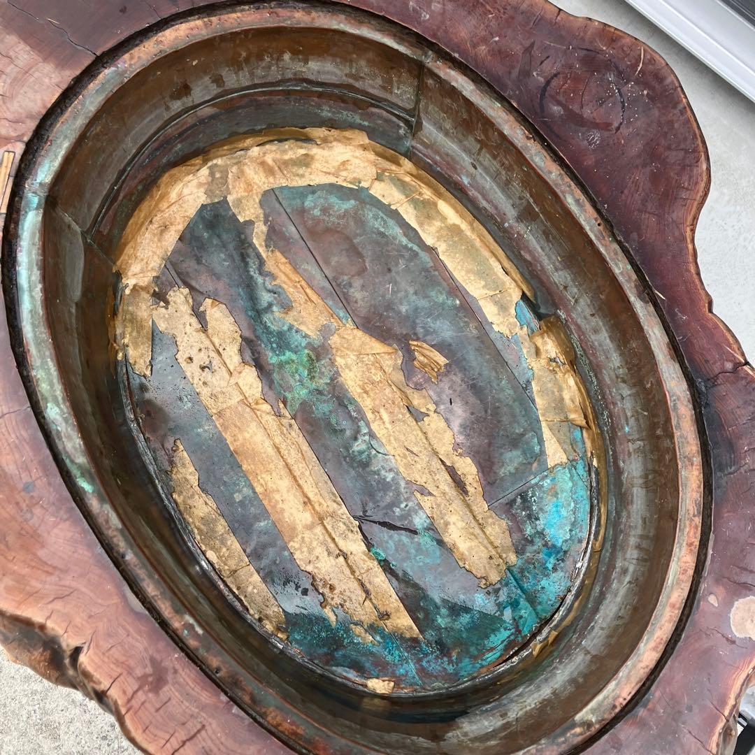 昭和レトロ 古家具 天然木製 長火鉢 大型火鉢 囲炉裏 古民家 古道具ビンテージ