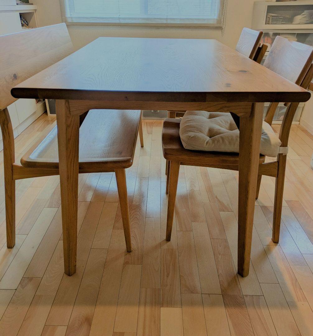 筑波産商　響き150ダイニングテーブル 木製オーク材