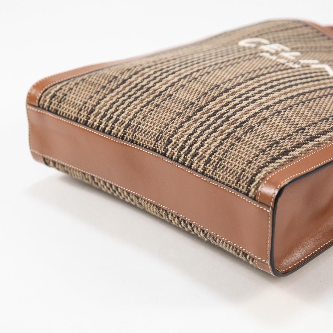 極美品 CELINE スモール バーティカル カバ / チェック ツイード ロゴ