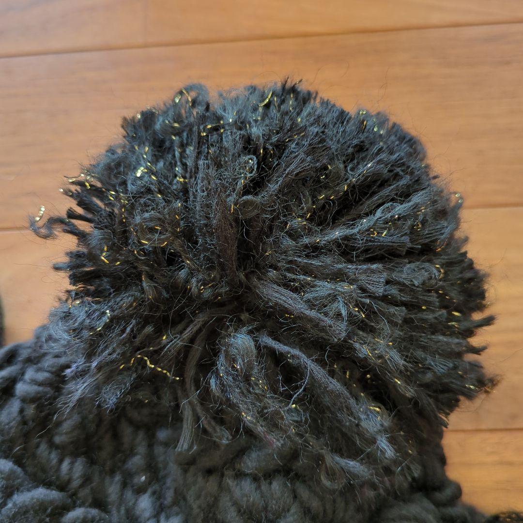 未使用◆Taoコムデギャルソン ウールミックス クロシェ ビーニー ニット帽 黒