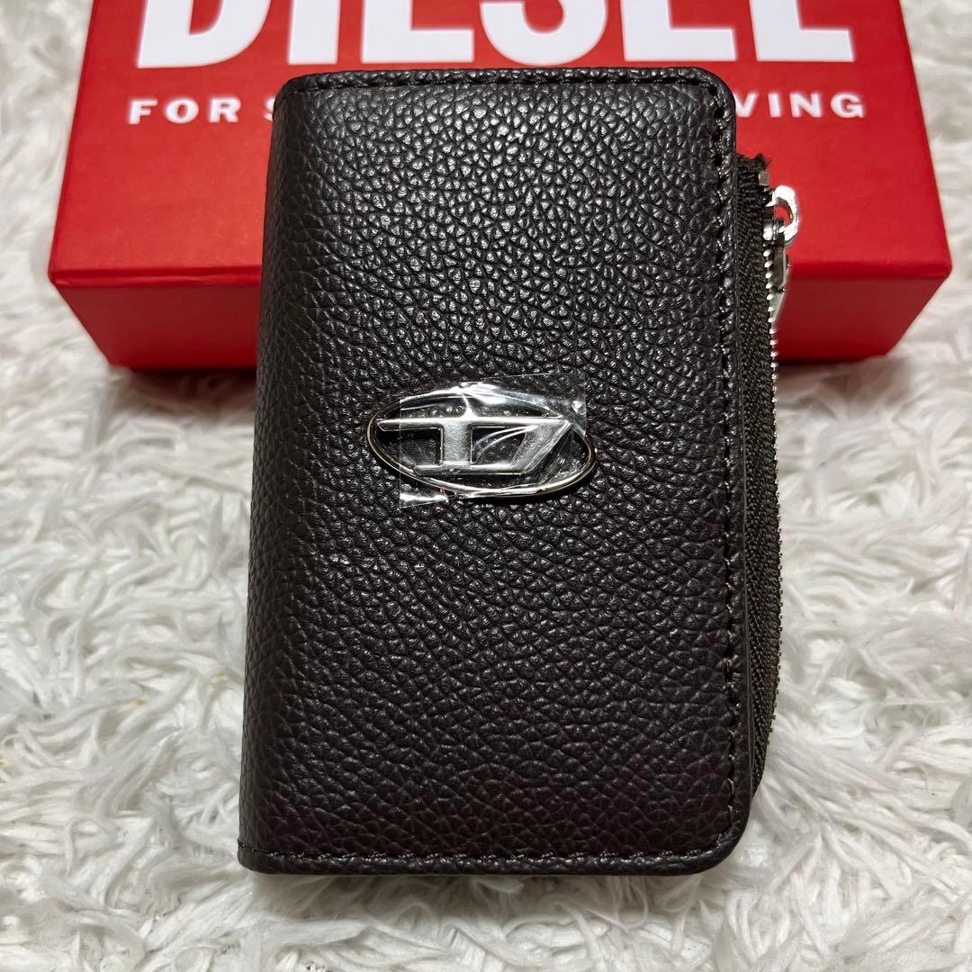 新品　箱付き　DIESEL ダークブラウン レザー キーケース　ケース
