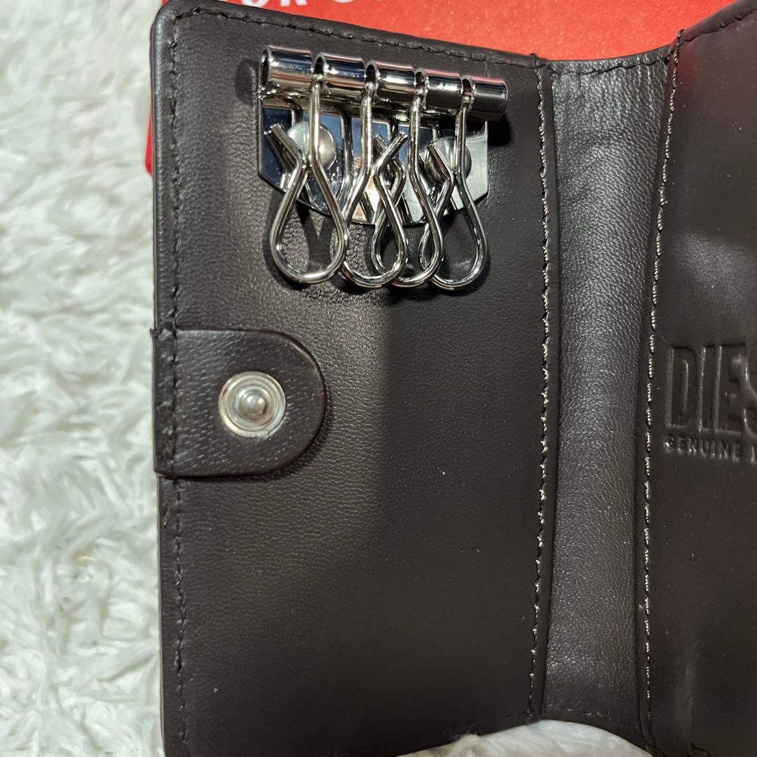 新品　箱付き　DIESEL ダークブラウン レザー キーケース　ケース