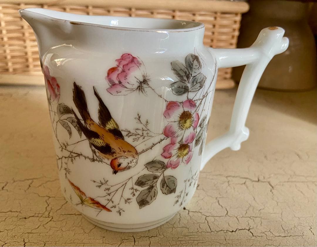 フランス　アンティーク　リモージュ　ピッチャー　ジャグ　花瓶　花器