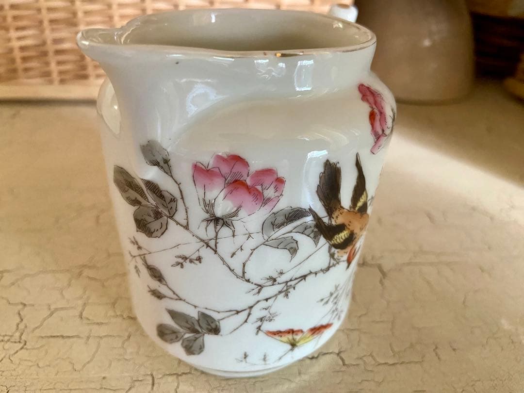 フランス　アンティーク　リモージュ　ピッチャー　ジャグ　花瓶　花器