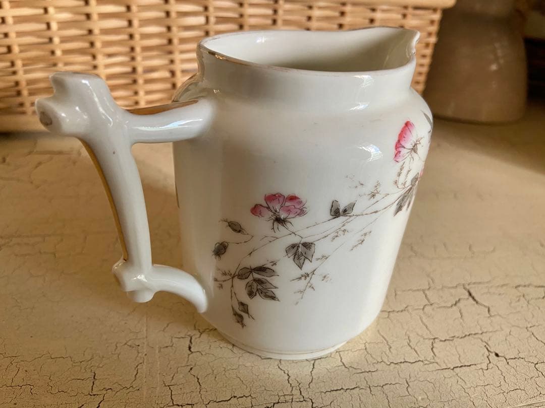 フランス　アンティーク　リモージュ　ピッチャー　ジャグ　花瓶　花器