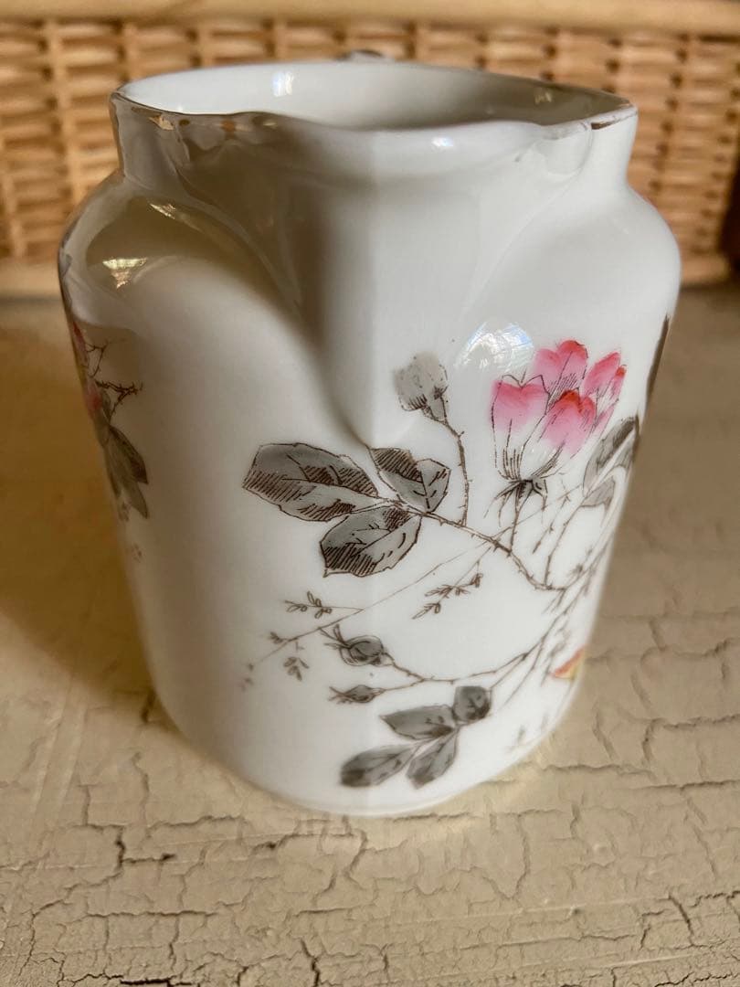 フランス　アンティーク　リモージュ　ピッチャー　ジャグ　花瓶　花器