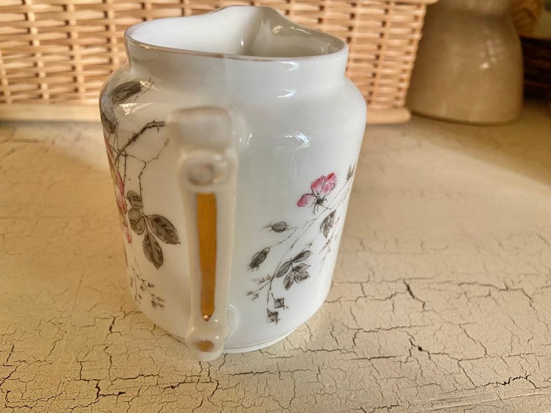 フランス　アンティーク　リモージュ　ピッチャー　ジャグ　花瓶　花器