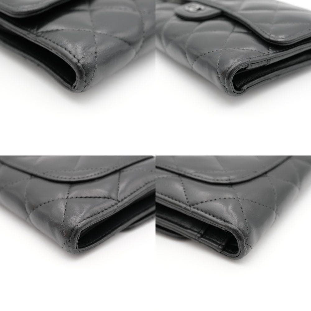 CHANEL シャネル マトラッセ ラムスキン ココマーク 三つ折り長財布