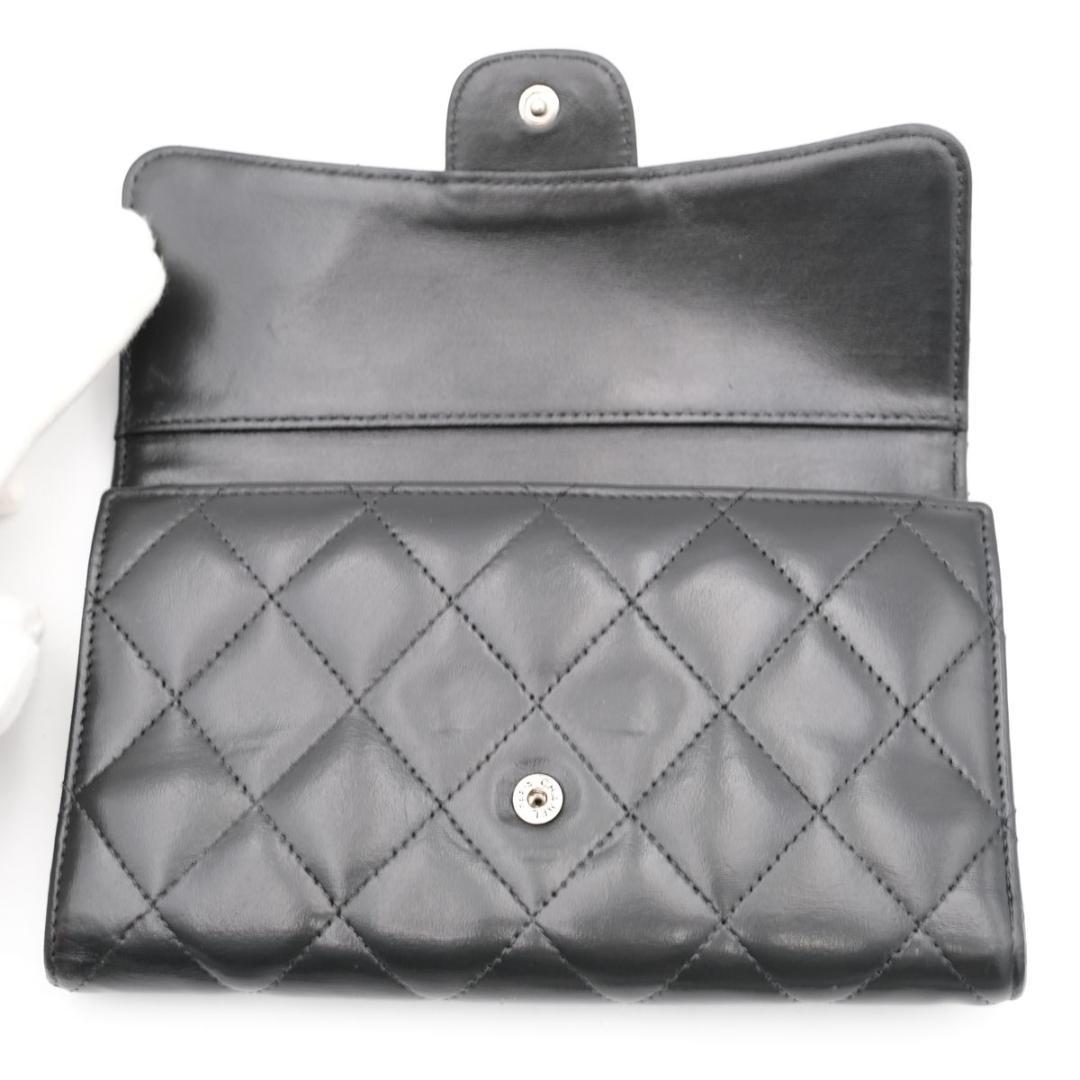 CHANEL シャネル マトラッセ ラムスキン ココマーク 三つ折り長財布
