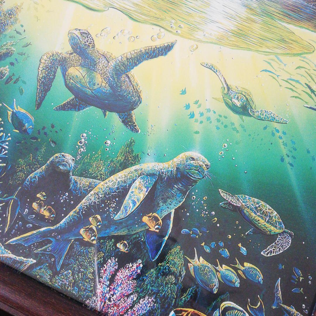 アートパネル　タートル　亀　マナティ　ジュゴン　アザラシ　滝　海　魚　熱帯雨林