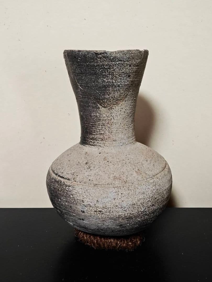 須恵器長頸壺　古墳時代　考古発掘品　古代日本　古美術　花呼ぶ器