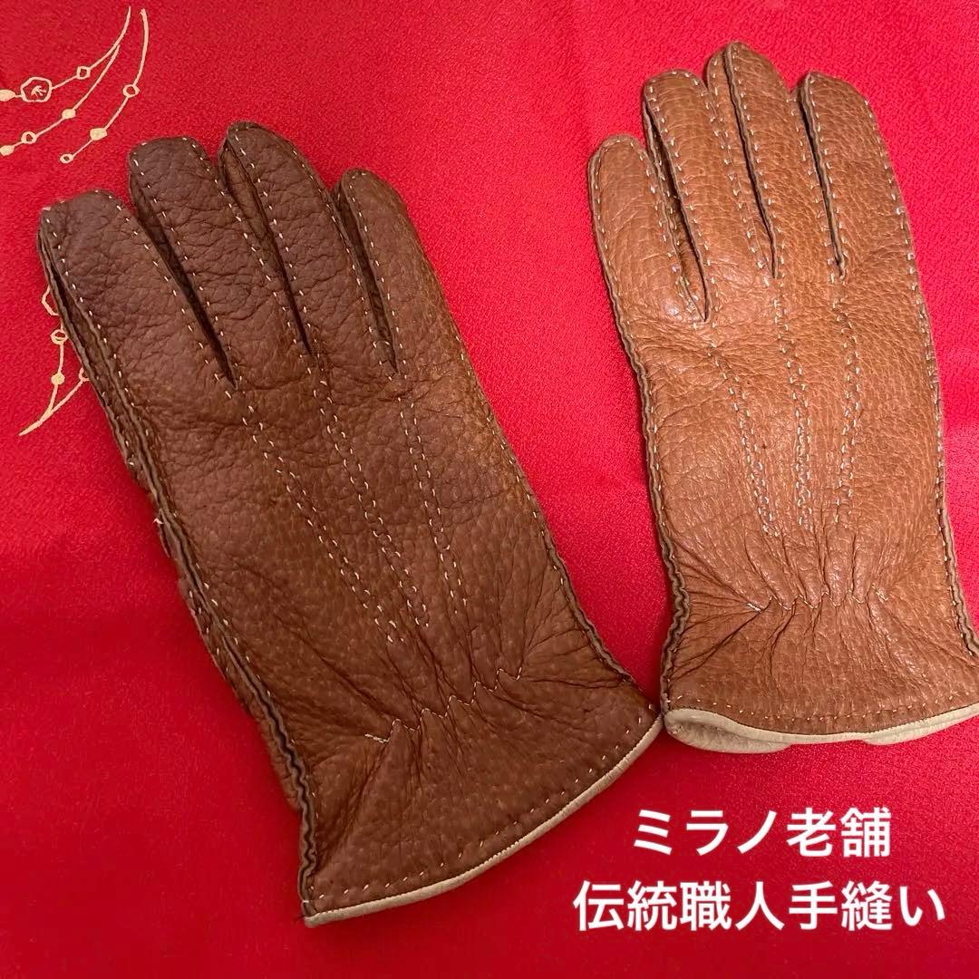 【希少美品】防寒仕様ペッカリーRESTELLI製ヴィンテージ手袋メンズ8