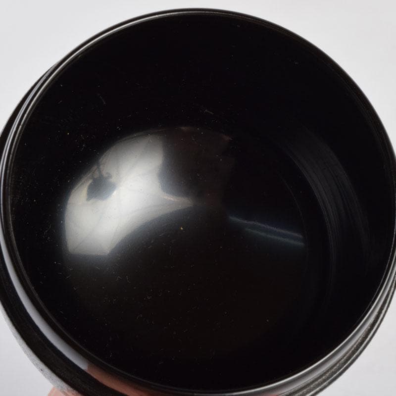 茶道具　山中塗　坂田峰俊作　たたき塗　こぼれ梅　中棗　共箱　V　8865