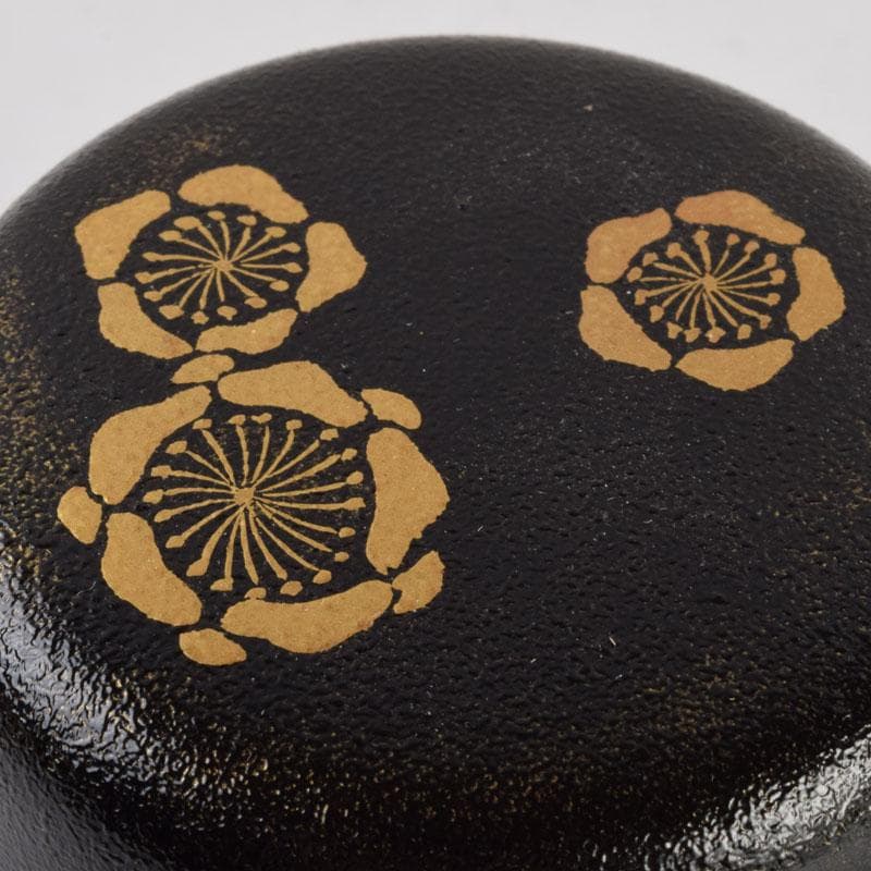 茶道具　山中塗　坂田峰俊作　たたき塗　こぼれ梅　中棗　共箱　V　8865