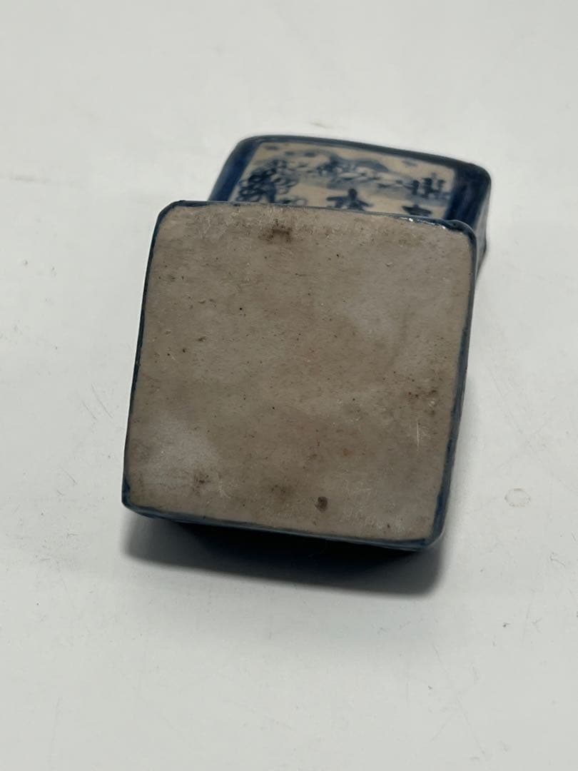 極上 古美術　染付香盒 M--006
