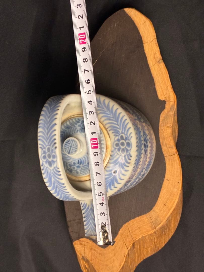 染付 花唐草 水注 水次 煎茶道具 A-25