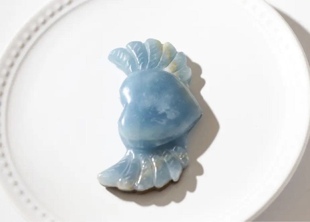 【天然石】ブルーカルサイト ハートウィング