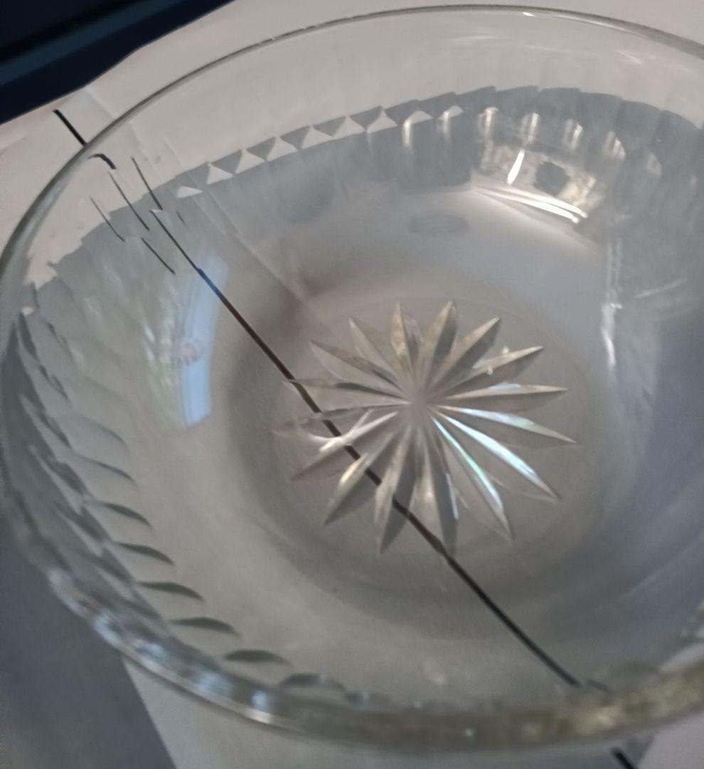 【明治期　アンティーク　クリスタルガラス】ボウル　インテリア　置物