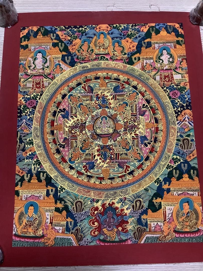 《 チベット密教　新品　1点物 》 手描き　曼荼羅　仏陀　釈迦　仏画　仏教　d8