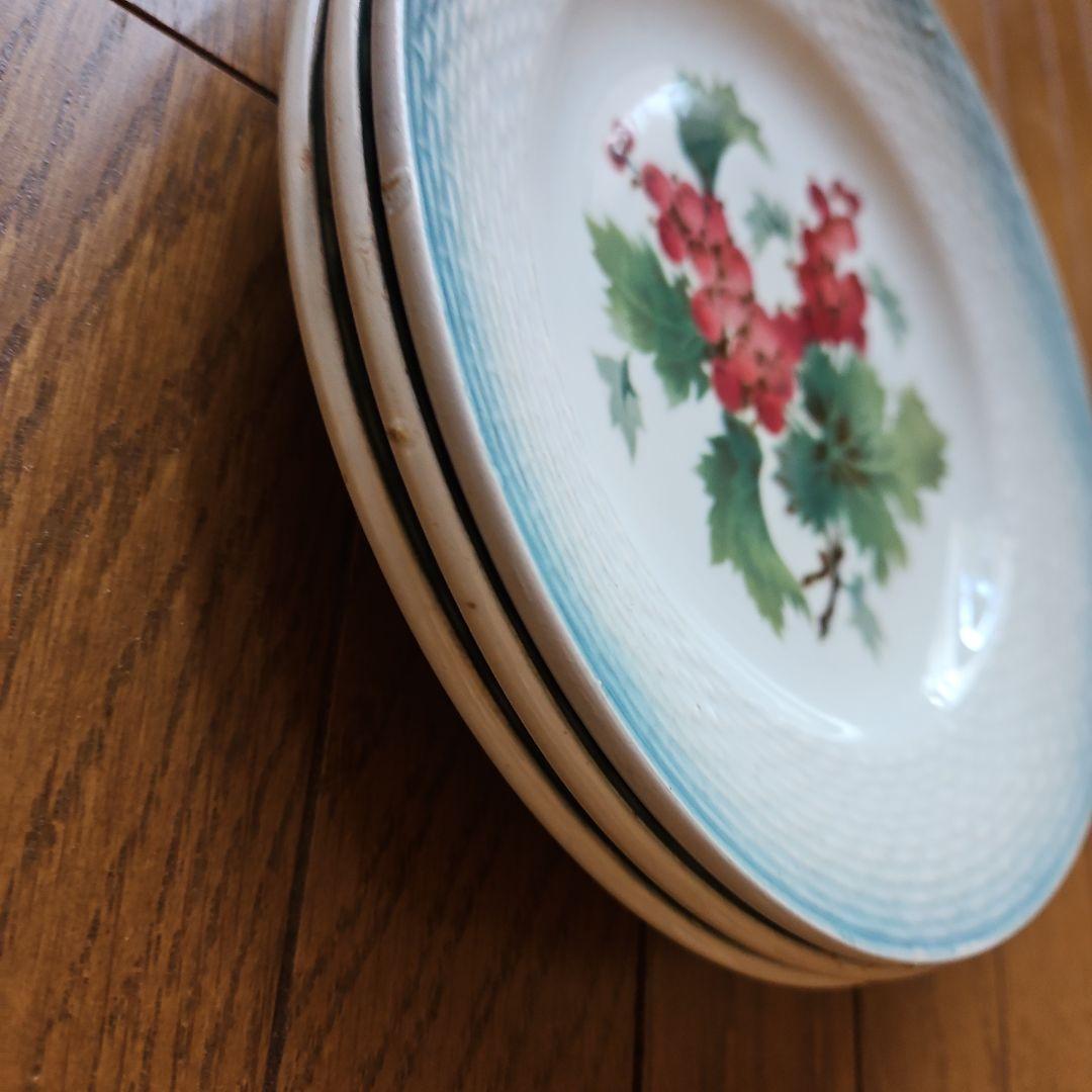 フルーツ柄デザートプレート3枚セット　サンタマン製　フランス蚤の市