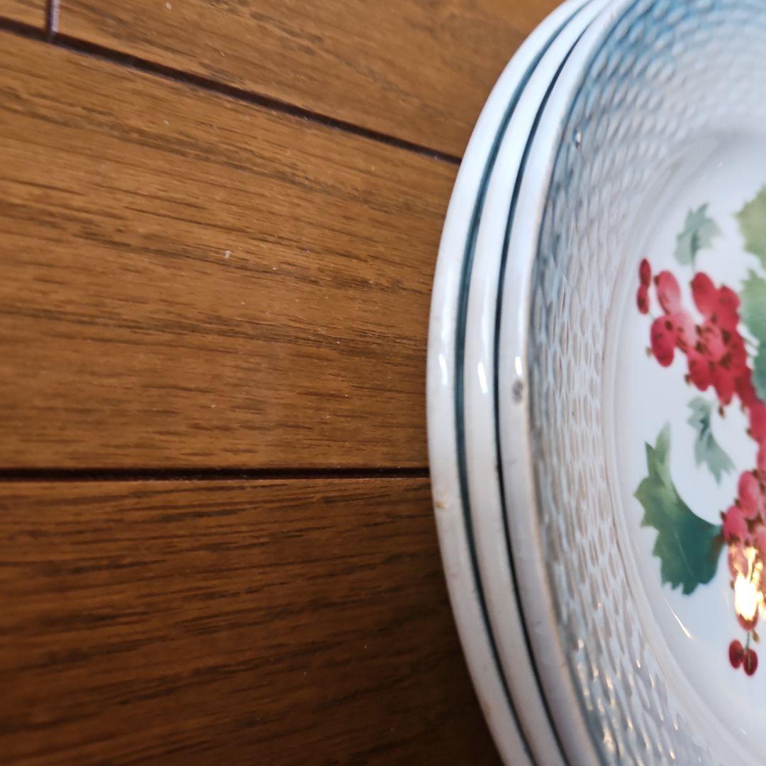 フルーツ柄デザートプレート3枚セット　サンタマン製　フランス蚤の市