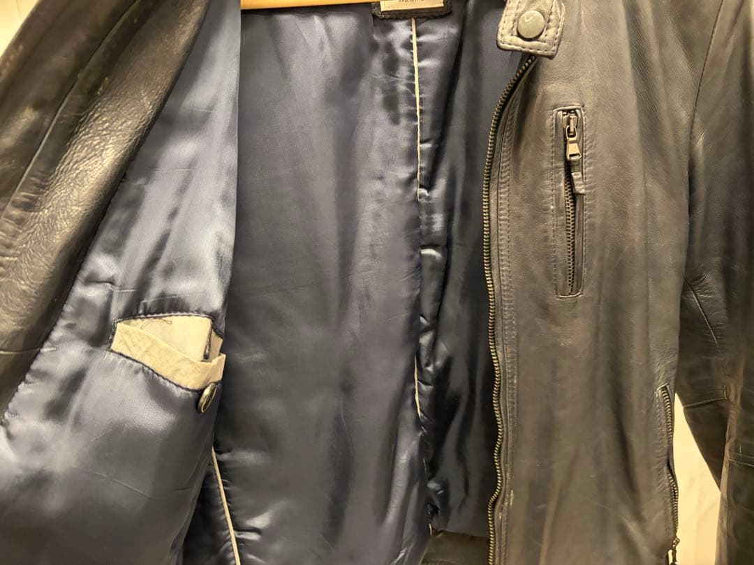 H*T様 EMMETI レザーシングルライダースジャケット 48