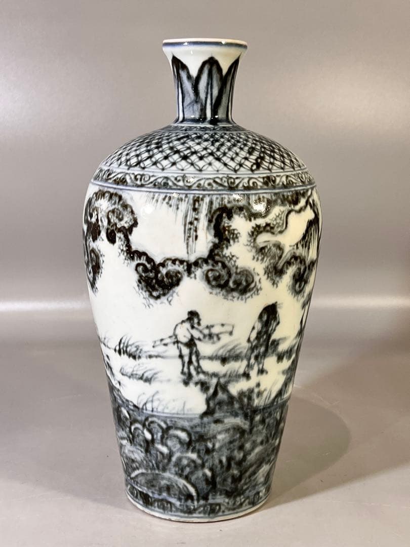 DT646 中国 染付 梅瓶 29cm