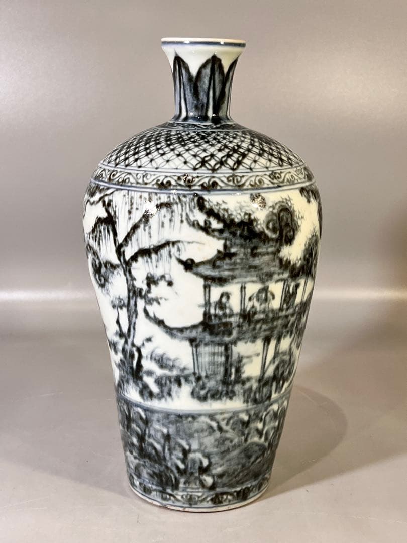 DT646 中国 染付 梅瓶 29cm