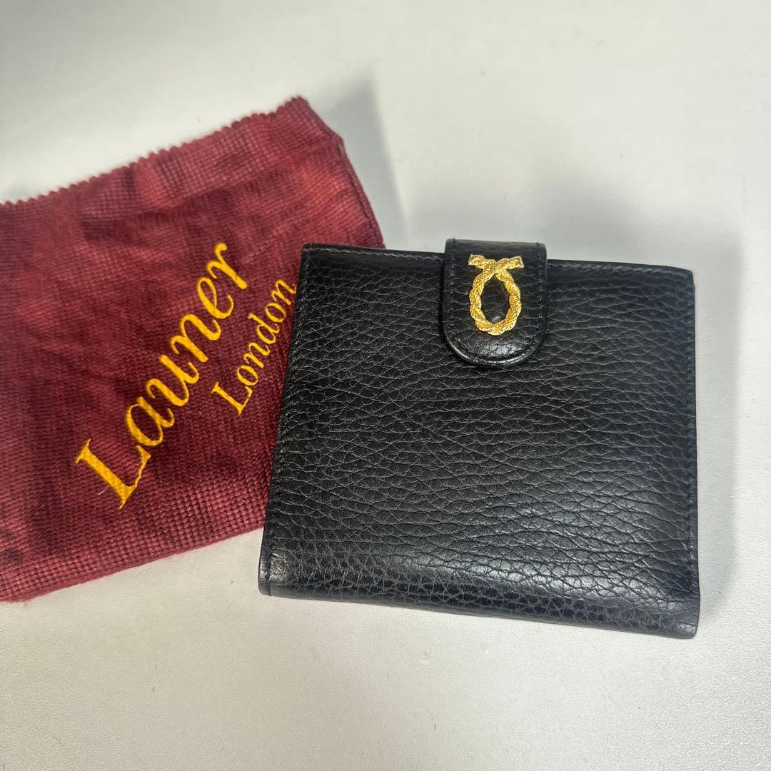 LAUNER LONDON ロウナーロンドン ブラック ロープロゴ 二つ折り財布
