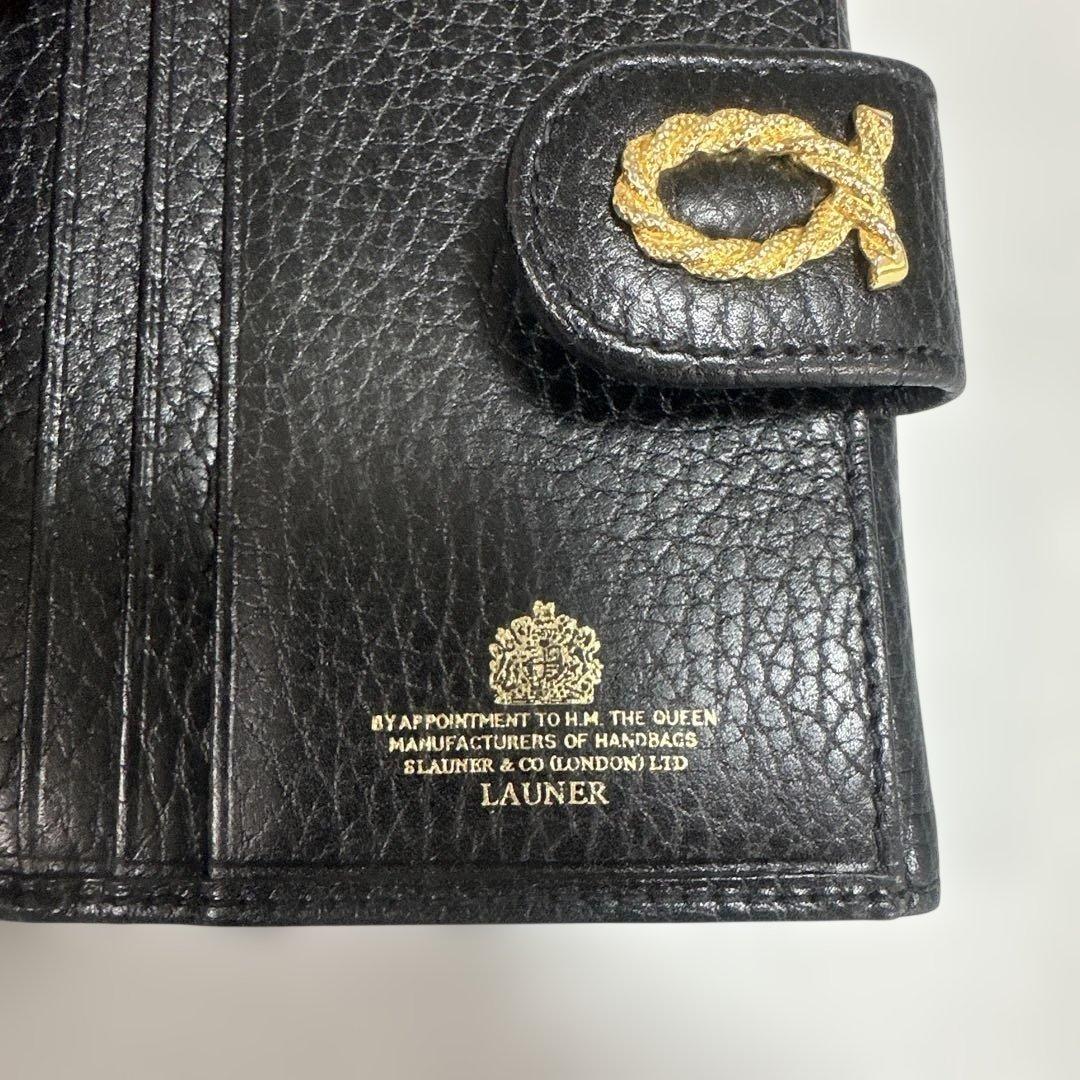 LAUNER LONDON ロウナーロンドン ブラック ロープロゴ 二つ折り財布