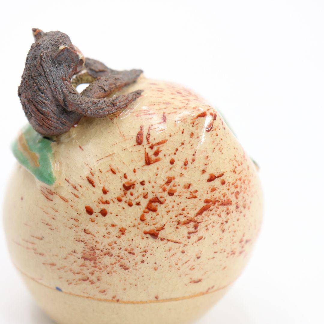 祥山造 仁清猿香合 平安 共箱 茶道具　AT121　1F28