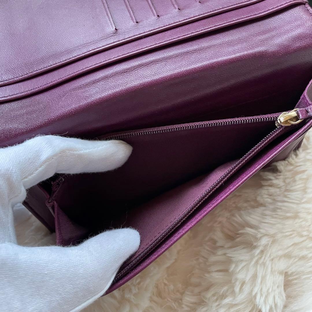 シャネル CHANEL 財布 二つ折り パープル マトラッセ 2.55 正規品