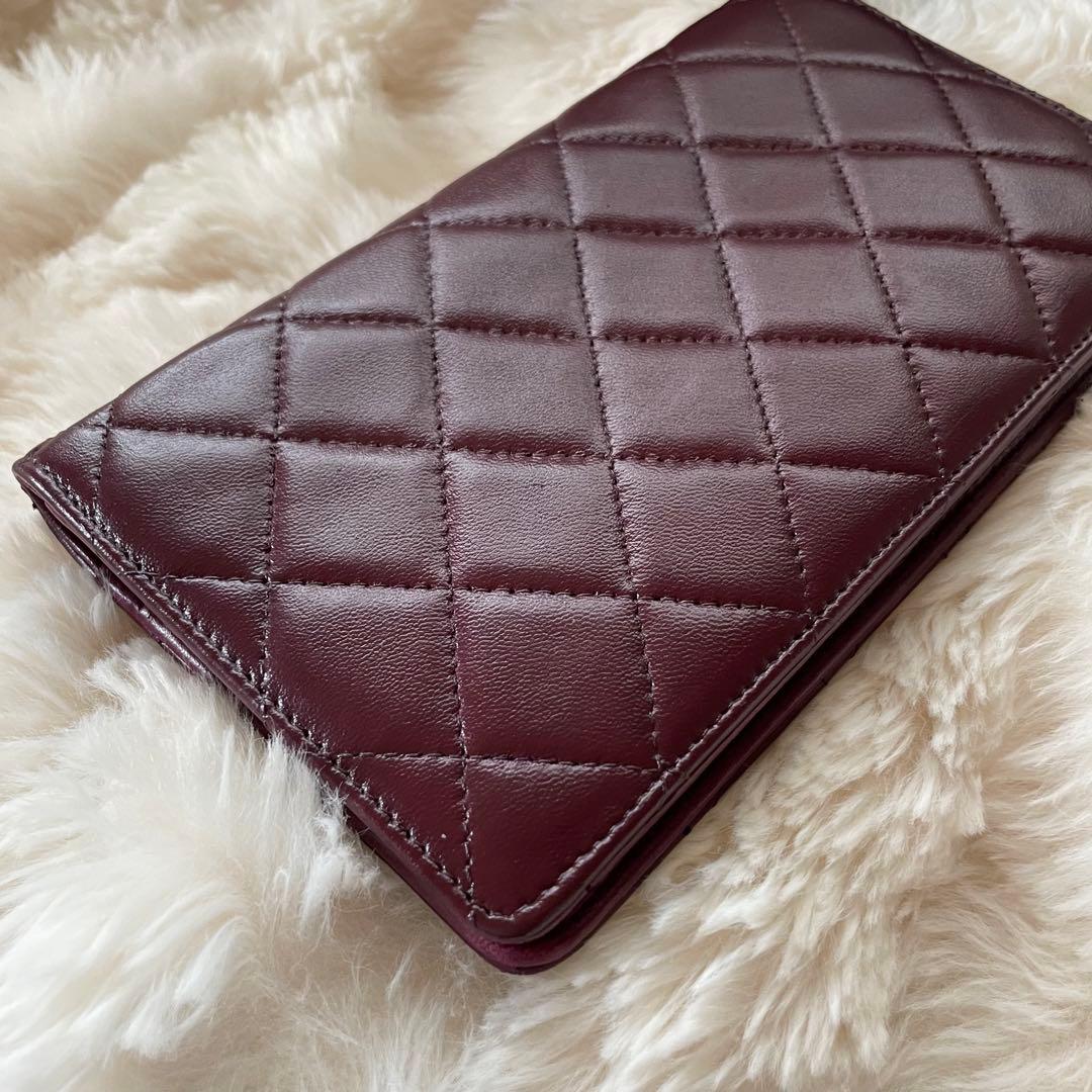 シャネル CHANEL 財布 二つ折り パープル マトラッセ 2.55 正規品