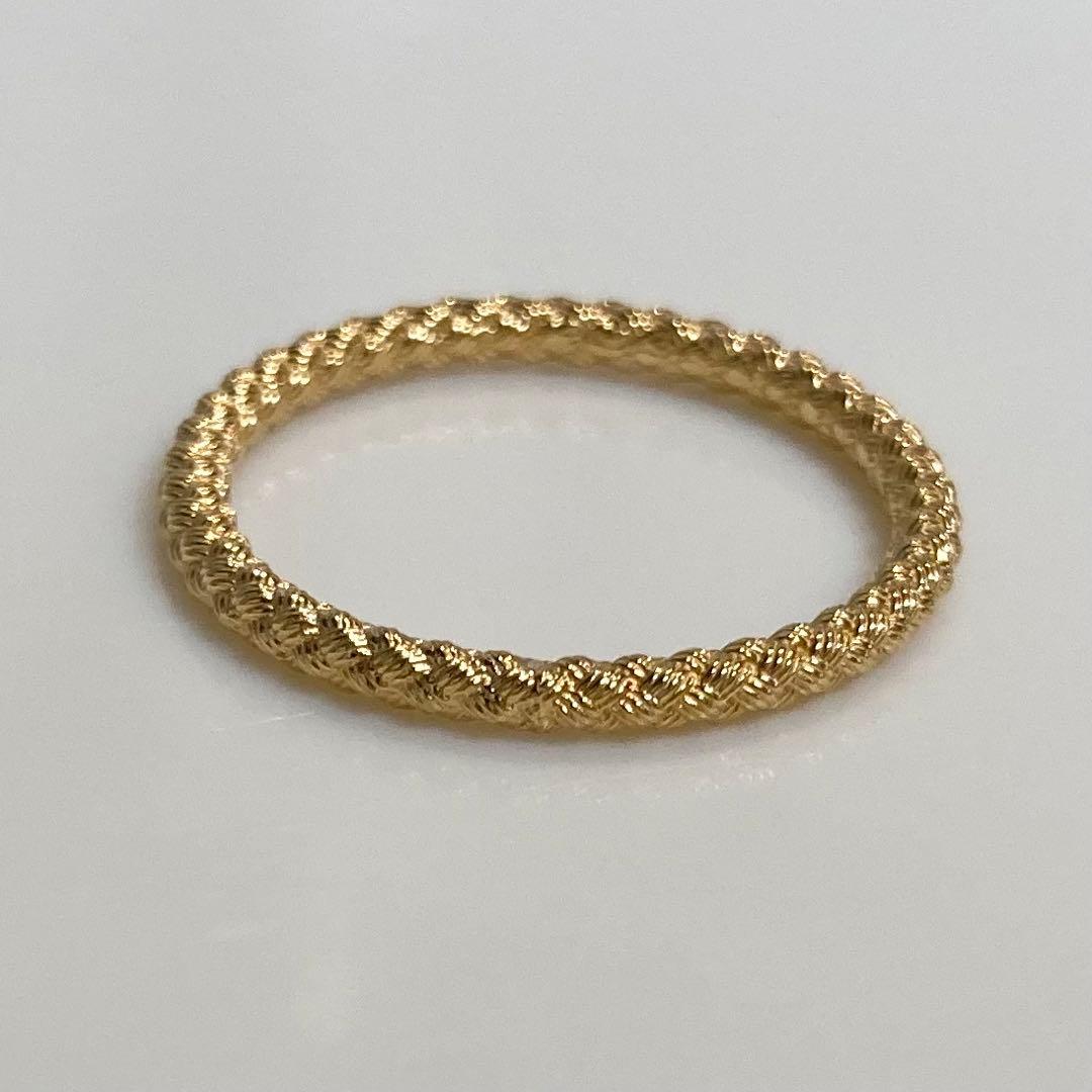 ゴールド 編み込みリング　18金イエローゴールド