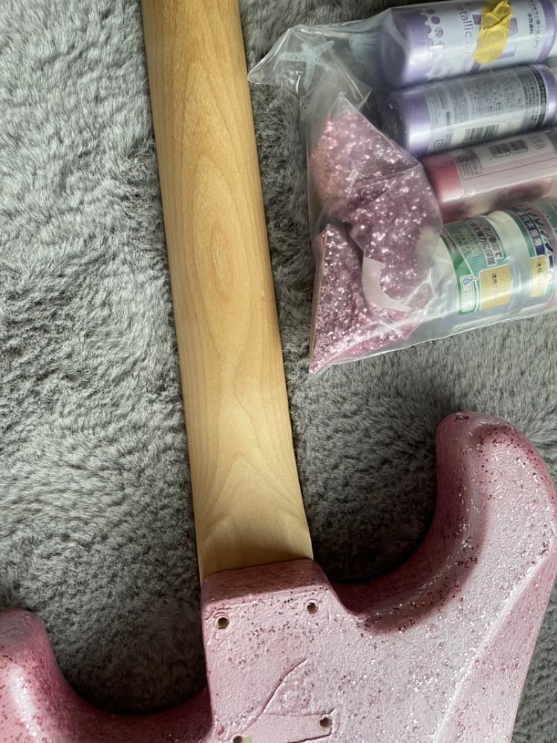 ジャンク品　ギター ボディ　ネック塗料他