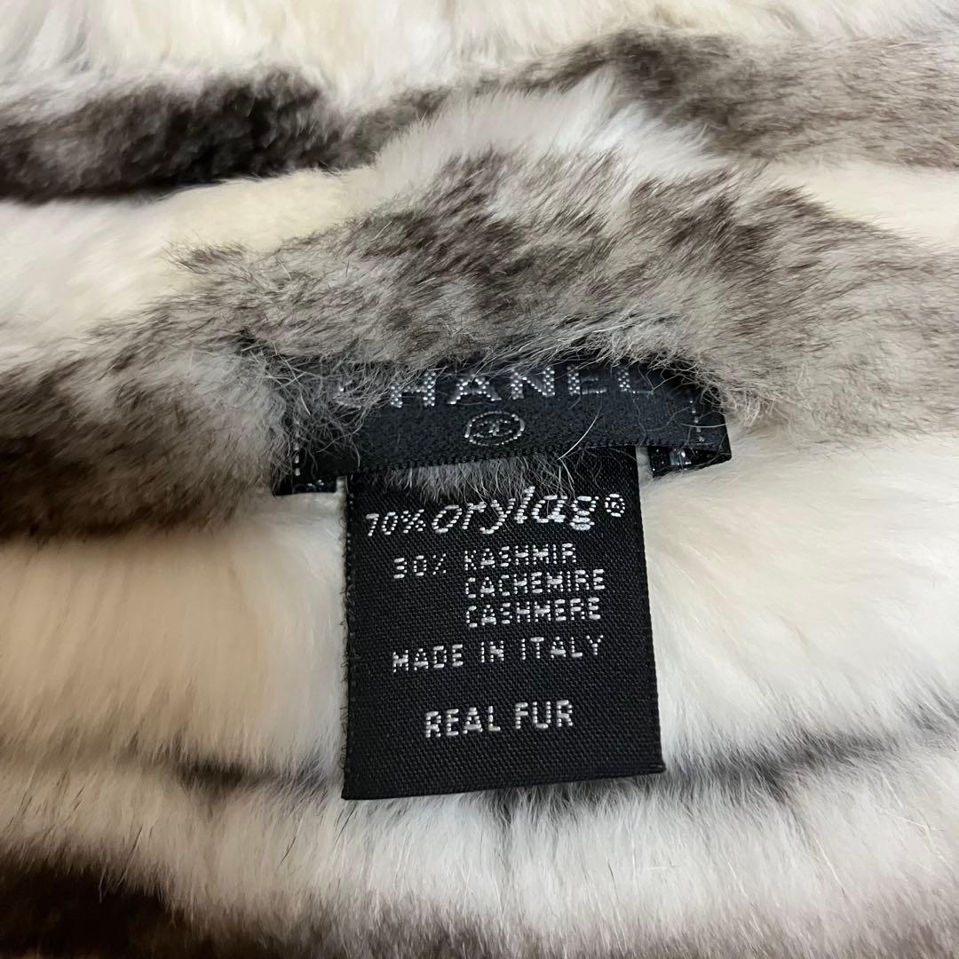 美品】CHANEL オリラグ マフラー ココマーク CC シャネル リアルファー