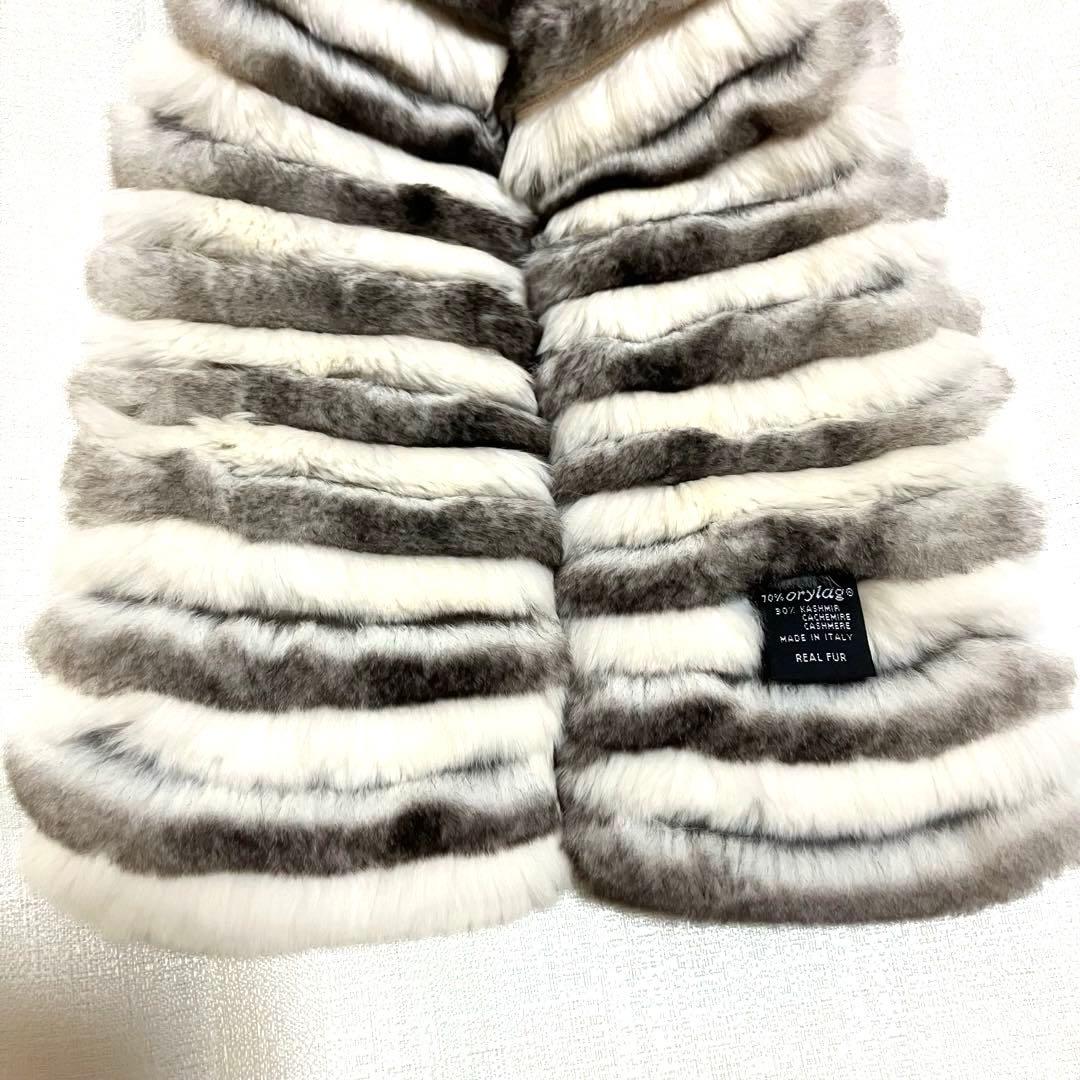 美品】CHANEL オリラグ マフラー ココマーク CC シャネル リアルファー